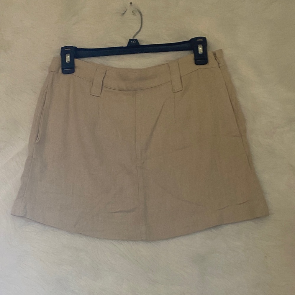 Free People Natural Linen Skirt